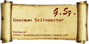 Goszman Szilveszter névjegykártya